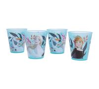 STOR Set de 4 Gobelets Enfant La Reine Des Neiges 285ml - Verres Reutilisables en Plastique sans BPA pour Fetes et Usage Quotidien - Resistant aux Chutes