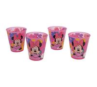 STOR Set de 4 Gobelets Enfant Minnie Mouse 285ml - Verres Reutilisables en Plastique sans BPA pour Fetes et Usage Quotidien - Resistant aux Chutes