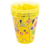 STOR Set de 4 Gobelets Enfant Pokémon 285ml - Verres Reutilisables en Plastique sans BPA pour Fetes et Usage Quotidien - Resistant aux Chutes