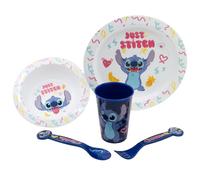 Stor Set de 5 aliments pour bébés Disney Stitich, en plastique sans BPA, lavable et réutilisable, adapté au micro-ondes et au lave-vaisselle
