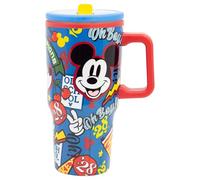 STOR Tasse en Acier avec Anse et Couvercle Mickey Mouse 640ml - Double Paroi avec Bec Anti-Fuite pour Enfants