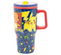 STOR Tasse en Acier avec Anse et Couvercle Pokémon 640ml - Double Paroi avec Bec Anti-Fuite Réutilisable pour Enfants