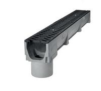 STORA-DRAIN SE10101367P Caniveau de drainage SELF 100/1000-B125 avec grille en fonte "S" et sortie 110