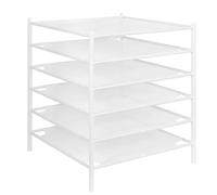 Storage Maniac Lot de 6 séchoirs à Linge en Maille, empilables, séchage à Plat pour Les vêtements délicats, étendoir Portable pour intérieur ou extérieur, Blanc
