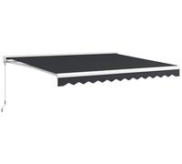 Store à bras articulé 4 x 3 m, store électrique avec manivelle et télécommande, fixation murale, pare-soleil pour balcon et jardin, gris aluminium