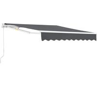 Store à bras articulé « Bitonto » 350 x 250 cm avec manivelle, structure en aluminium gris foncé
