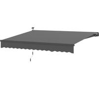 Store à bras articulés Outsunny avec manivelle, éclairage solaire, protection solaire UV 50+, store de balcon avec fixation murale, largeur 400 cm, pour terrasse, balcon ou véranda, gris