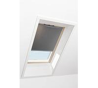 Store à Enroulement Roto ZRE - Store Toile Exclusif pour Lumière du Jour - Rail de Guidage Argent - Fonctionnement Manuel - pour la Série Q - Taille 055/118 | 05/11 - Couleur du Tissu Gris Foncé