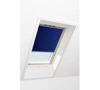 Store à Enroulement Roto ZRE - Store Toile Exclusif pour Lumière du Jour - Rail de Guidage Argent - Fonctionnement Manuel - pour la Série Q - Taille 094/140 | 09/14 - Couleur du Tissu Bleu