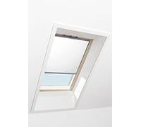 Store à Enroulement Roto ZRE - Store Toile Exclusif pour Lumière du Jour - Rail de Guidage Argent - Fonctionnement Manuel - pour la Série Q - Taille 134/160 | 13/16 - Couleur du Tissu Blanc