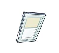 Store à Enroulement Roto ZRE - Store Toile Exclusif pour Lumière du Jour - Rail de Guidage Argent - pour la Série Designo R6/R8, i8 et Classic 64/84 - Taille 114/078 | 11/07 - Couleur du Tissu Beige