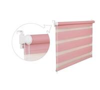 Store à enrouleur double 16 largeurs 2 longueurs Avec cordon latéral Fixation sans perçage, Rosa, 45x150