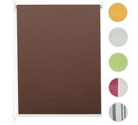 Store à enrouleur pour fenêtres, HWC-D52, avec chaîne, avec perçage, isolation, opaque, 80 x 230 ~ marron