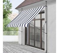 Store à pince 'Stem' structure acier largeur 400 cm bleu foncé / blanc