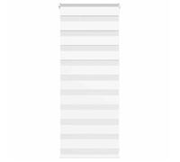 Store à rouleau zébré - vidaXL - 55x100 cm - Blanc - Polyester - Largeur du tissu 50,9 cm - Bandes opaques 7,5 cm