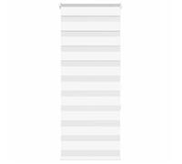 Store à rouleau zébré - vidaXL - 55x150 cm - Blanc - Polyester - Largeur du tissu 50,9 cm - Bandes opaques 7,5 cm