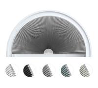 Store alvéolaire occultant sans cordon pour fenêtre en demi-lune (arche), installation sans perçage, store en nid d'abeille pour intérieur, occultation efficace (1 pièce, gris, 121,9 x 61 cm)