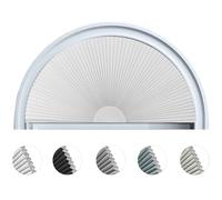 Store alvéolaire occultant sans cordon pour fenêtre en demi-lune (arche), installation sans perçage, store en nid d'abeille pour intérieur, occultation efficace (1 pièce, blanc, 121,9 x 61 cm)