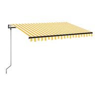 Store automatique avec LED & capteur de vent 350x250 cm Jaune/Blanc