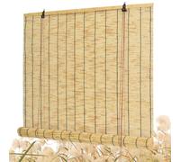 Store Bambou Extérieur Interieur Store Enrouleur Roseau Naturel Imperméables Intimité 70% D'occultation Rétro Rideau De Roseau 50 65 80 90 100 115 130 145 180 220cm avec Levage pour Jardin Patio