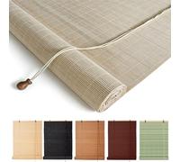 Store Bambou Exterieur Store Bambous Occultant 60% Romains À Enroulement Rideau avec Lift Naturel Respirant Rideau Bambou Mural Plafond pour Fenêtre Balcon Terrasse Jardin(Natural,W130xH240cm)