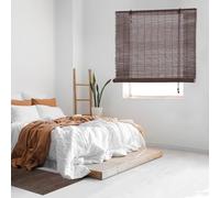 Store Bambou Intérieur à Cannes STORESDECO Store Enrouleur Naturel pour Fenêtres et Portes Lumière Tamisée Protection Solaire Finition Mate Foncé 150x175 cm (Largeur x Hauteur)