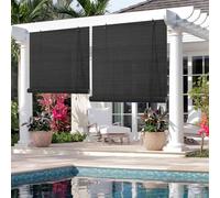 Store Bambou Intérieur Exterieur Noir 80% Blackout Store à Rouleau Paille Rideau De Roseau Store Enrouleur Venitien Bois Anti-UV Privacy pour Fenêtres/Jardin/Balcon 60 100 120 150 160cm(W100xH160cm)