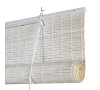 Store Bambou Intérieur Lames 8 mm STORESDECO Store Enrouleur Naturel Style Persienne pour Fenêtres et Portes Intimité Protection Solaire Finition Mate Blanc 120x250 cm (Largeur x Hauteur)