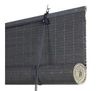 Store Bambou Intérieur Lames 8 mm STORESDECO Store Enrouleur Naturel Style Persienne pour Fenêtres et Portes Intimité Protection Solaire Finition Mate Gris 90x175 cm (Largeur x Hauteur)
