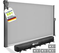 Store banne 200 x 400 cm extensible et occultant, avec protection pluie | Protection solaire pour balcon, jardin et terrasse | Store latéral avec support mural | Store de protection solaire en acier i