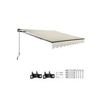 Store banne - TECTAKE - Brise-vue ORNELLA à bras articulé et support mural tissu déperlant et protection UV 250 x 200 cm - Beige