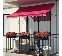 Store banne Auvent de Patio autoportant rétractable Manuel - Pare-Soleil extérieur sans perçage for terrasses et terrasses auvent(Rot,200 * 120cm)