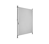 Store banne avec manivelle et tissu opaque imperméable protection UV gris clair