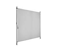 Store banne avec manivelle et tissu opaque imperméable protection UV gris clair