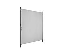 Store banne avec manivelle et tissu opaque imperméable protection UV gris clair