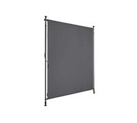 Store banne avec manivelle et tissu opaque imperméable protection UV gris foncé