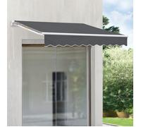 Store à bras articulé « Bitonto » 300 x 250 cm avec manivelle, structure en aluminium gris foncé