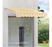 en_casa Store Banne Bitonto avec Manivelle - Jaune/Blanc