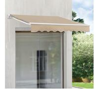 Store à bras articulé « Bitonto » 350 x 250 cm avec manivelle, structure en aluminium, couleur beige