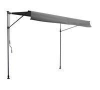 Happy Garden – Store banne pour balcon CHENE 3 × 1,2 m Toile anthracite Structure grise