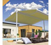Store Banne Double Pente Enargite 6,00x2x3,00 M (Manuelle - Blanc - Écru) Blanc