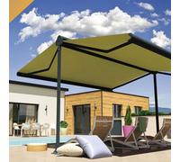 Store Banne Double Pente Enargite 6,00x2x3,00 M (Manuelle - Gris Anthracite - Écru) Gris