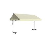 Store banne double pente manuel 4 x 15-15 m beige hydrofuge ISEO