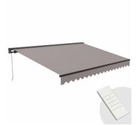 Store banne électrique 4x3m en aluminium taupe Ouessant - Oviala