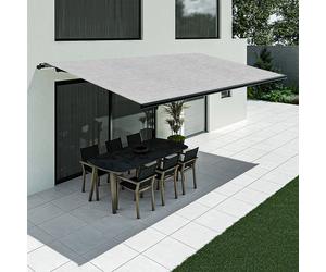 Store banne électrique 5 x 3 m coffre intégral, modèle Exclusif, 5000 x 3000 mm, gris clair, avec moteur électrique, configurer individuellement