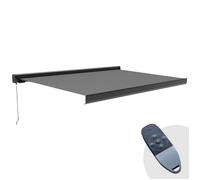Store banne electrique coffe integral 3.95x3m aluminium gris Helios - Oviala