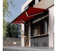 Store banne électrique rétractable avec télécommande et éclairage, Structure en Aluminium, Coffre de Toit pour terrasse, Balcon, fenêtres et Portes.