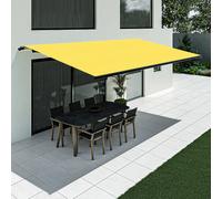 Store banne jaune, modèle Basic sans coffre, toile jaune, 1500 x 2400 mm, système manuel avec manivelle, configurer individuellement
