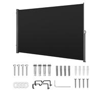 Store banne latérale rétractable, 180x300 cm. Écran de protection latéral rétractable pour patio, en tissu polyester de 180 g/m², imperméable. Protection solaire, écran d'intimité pour l'extérieur, sé