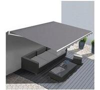 IDMarket - Store banne manuel 3,80 x 3 m Gris anthracite / Blanc